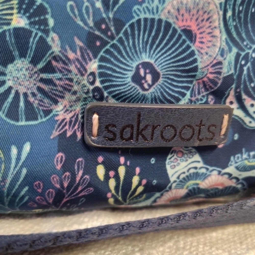 Sakroots Artist Circle Sea Life Turtle Tote Crossbody Handbag W/Turtle Key Chain